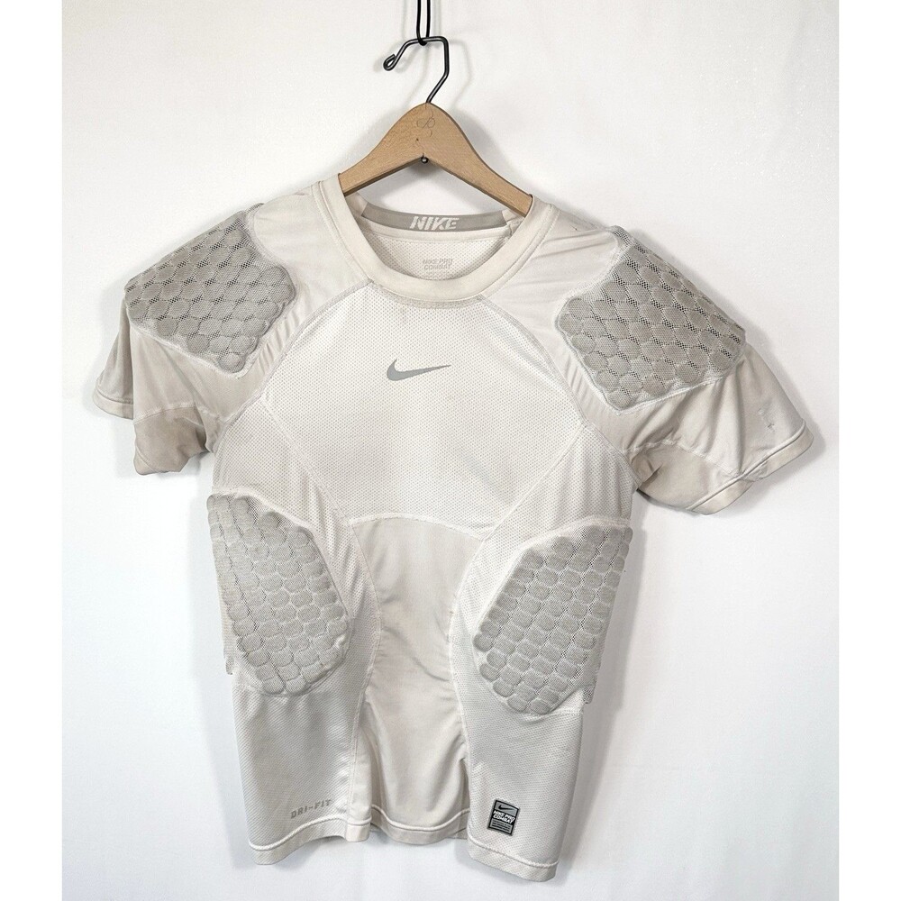 Nike Pro Combat Compression Shirt Mens Med White Protective Body Armor Football
